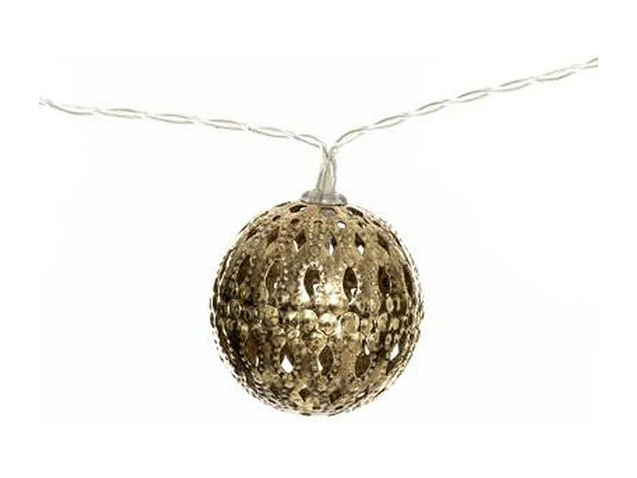 Guirlande Lumineuse Led "10 Boules" 165cm Or
