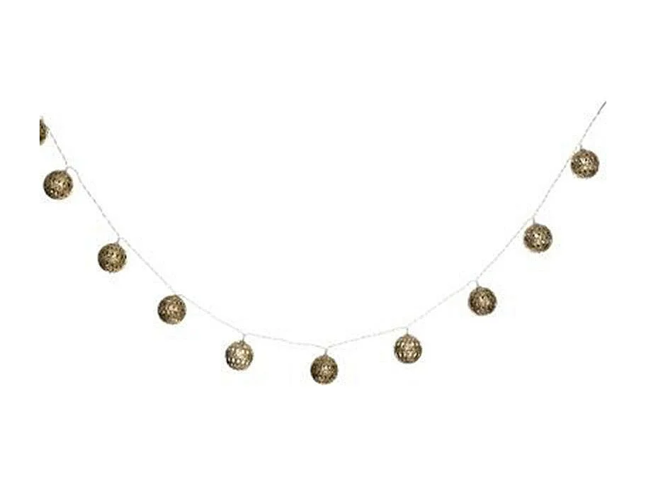 Guirlande Lumineuse Led "10 Boules" 165cm Or