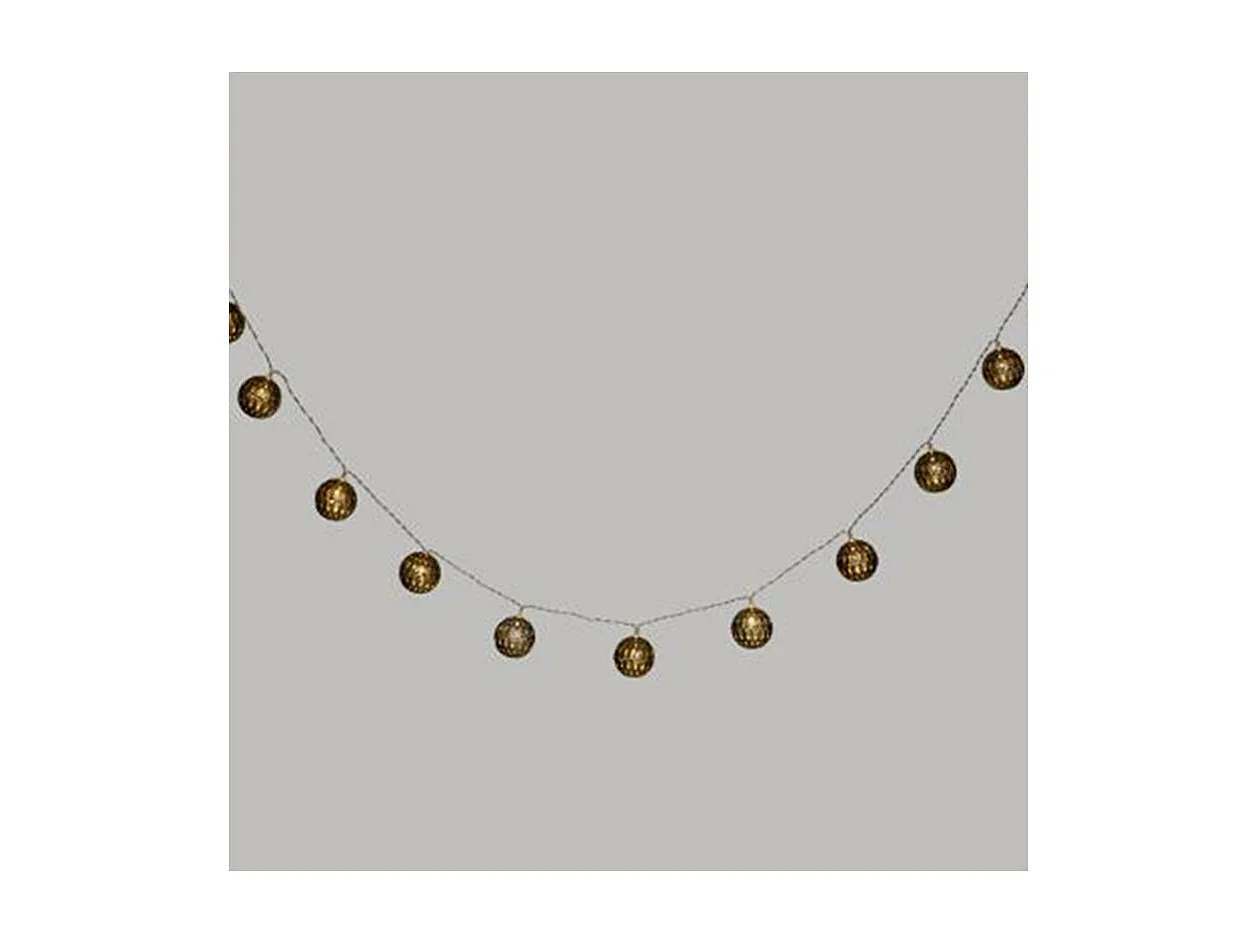 Guirlande Lumineuse Led "10 Boules" 165cm Or