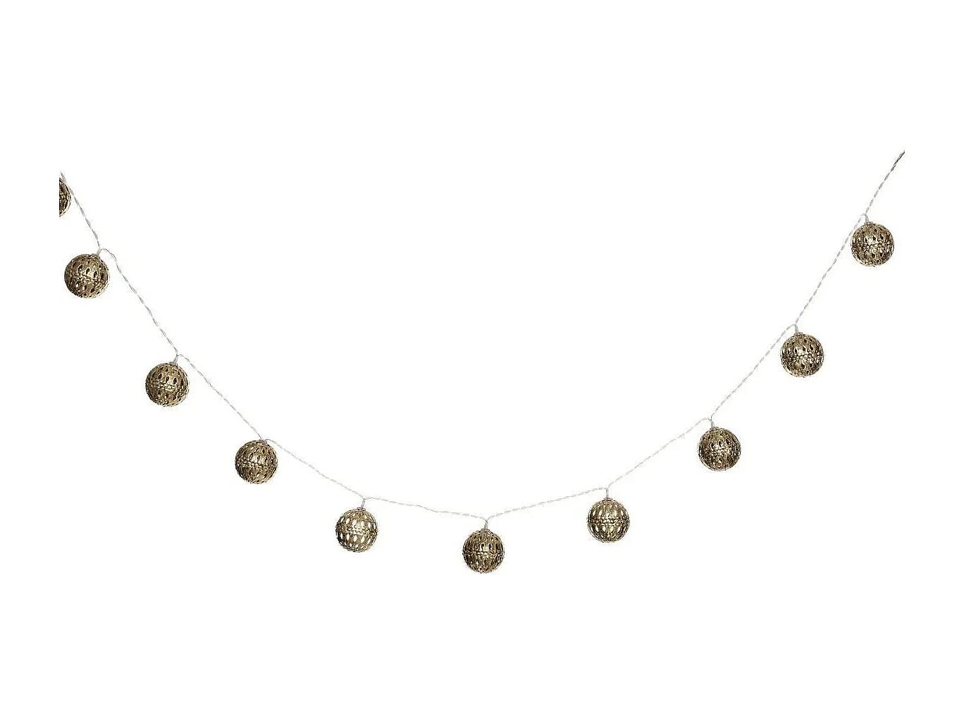 Guirlande Lumineuse Led "10 Boules" 165cm Or