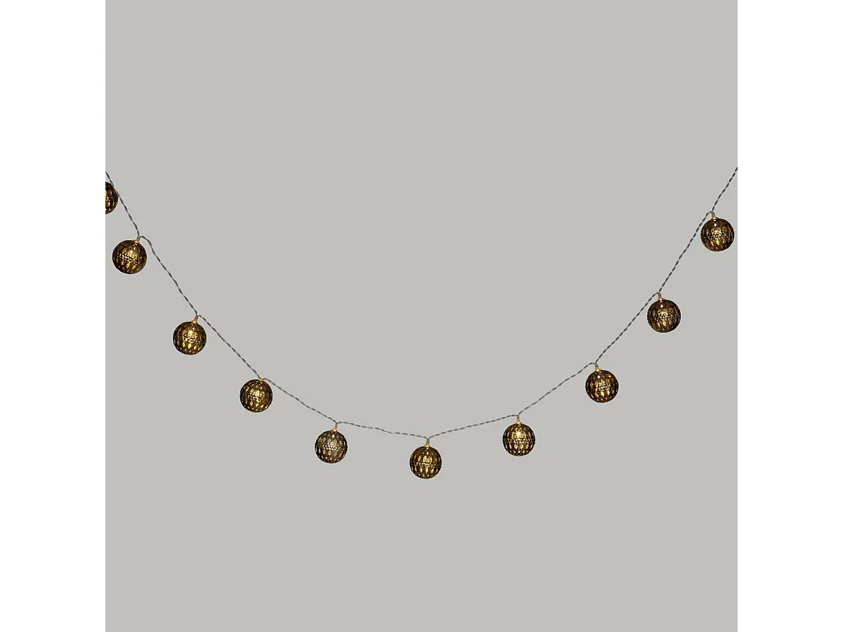 Guirlande Lumineuse Led "10 Boules" 165cm Or