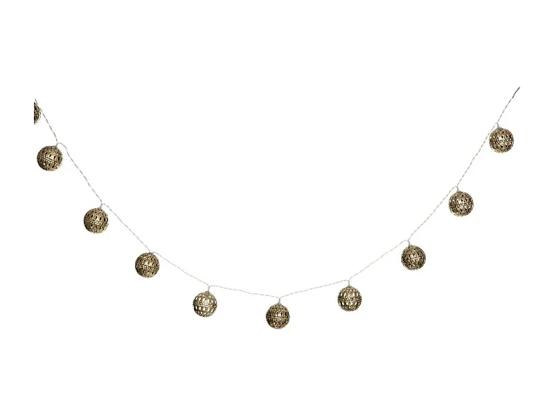 Guirlande Lumineuse Led "10 Boules" 165cm Or