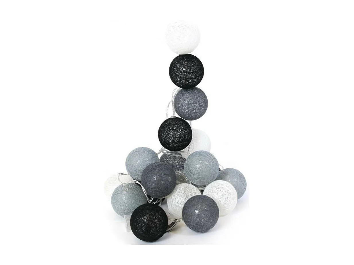 Guirlande Lumineuse à Led "10 Boules" 175cm Gris