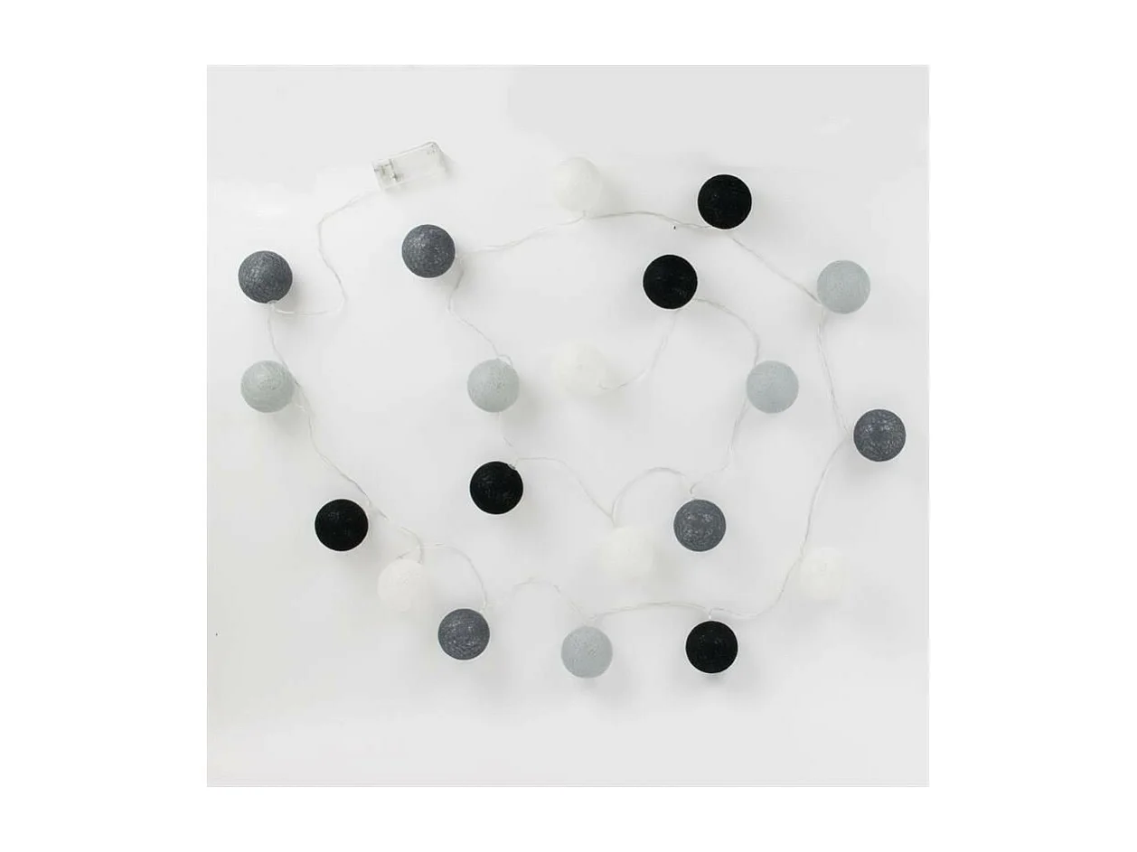 Guirlande Lumineuse à Led "10 Boules" 175cm Gris