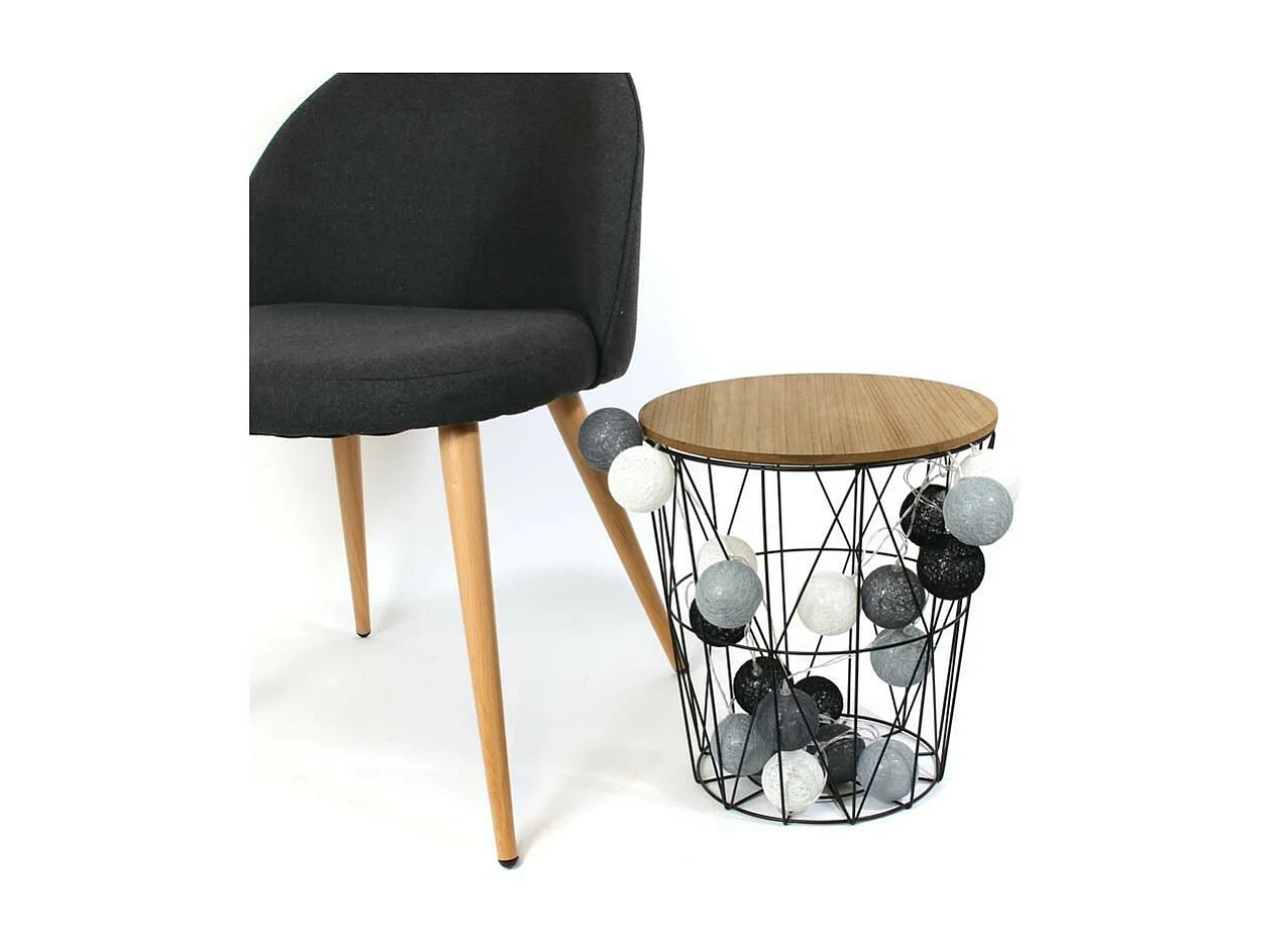 Guirlande Lumineuse à Led "10 Boules" 175cm Gris