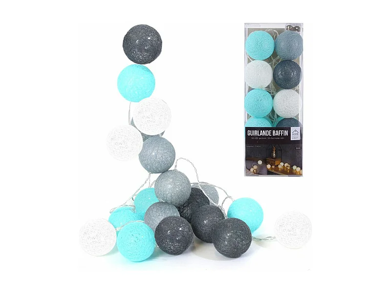 Guirlande Lumineuse à Led "20 Boules" 345cm Bleu