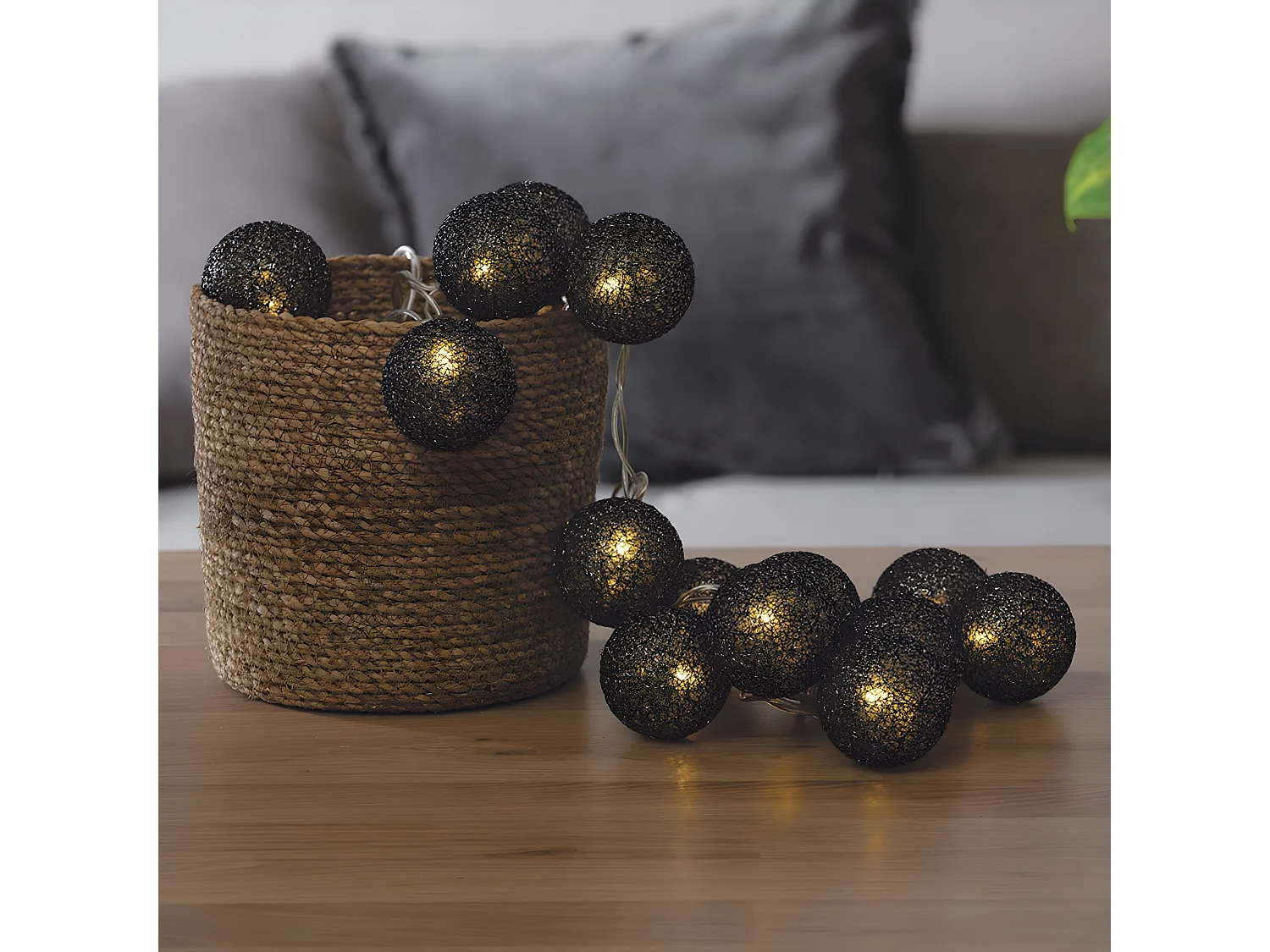 Guirlande Lumineuse à Led "20 Boules" Noir