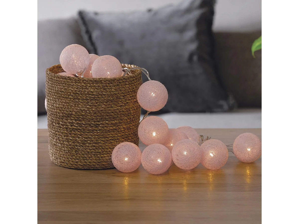 Guirlande Lumineuse à Led "20 Boules" Rose