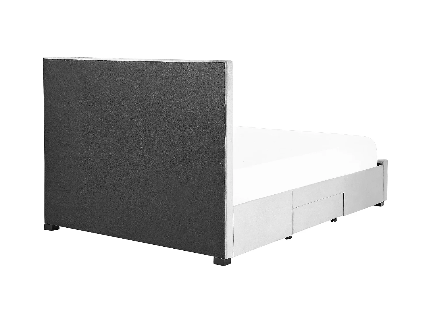 Bed met opbergladen Fluweel LIEVIN 160 x 200 cm Lichtgrijs