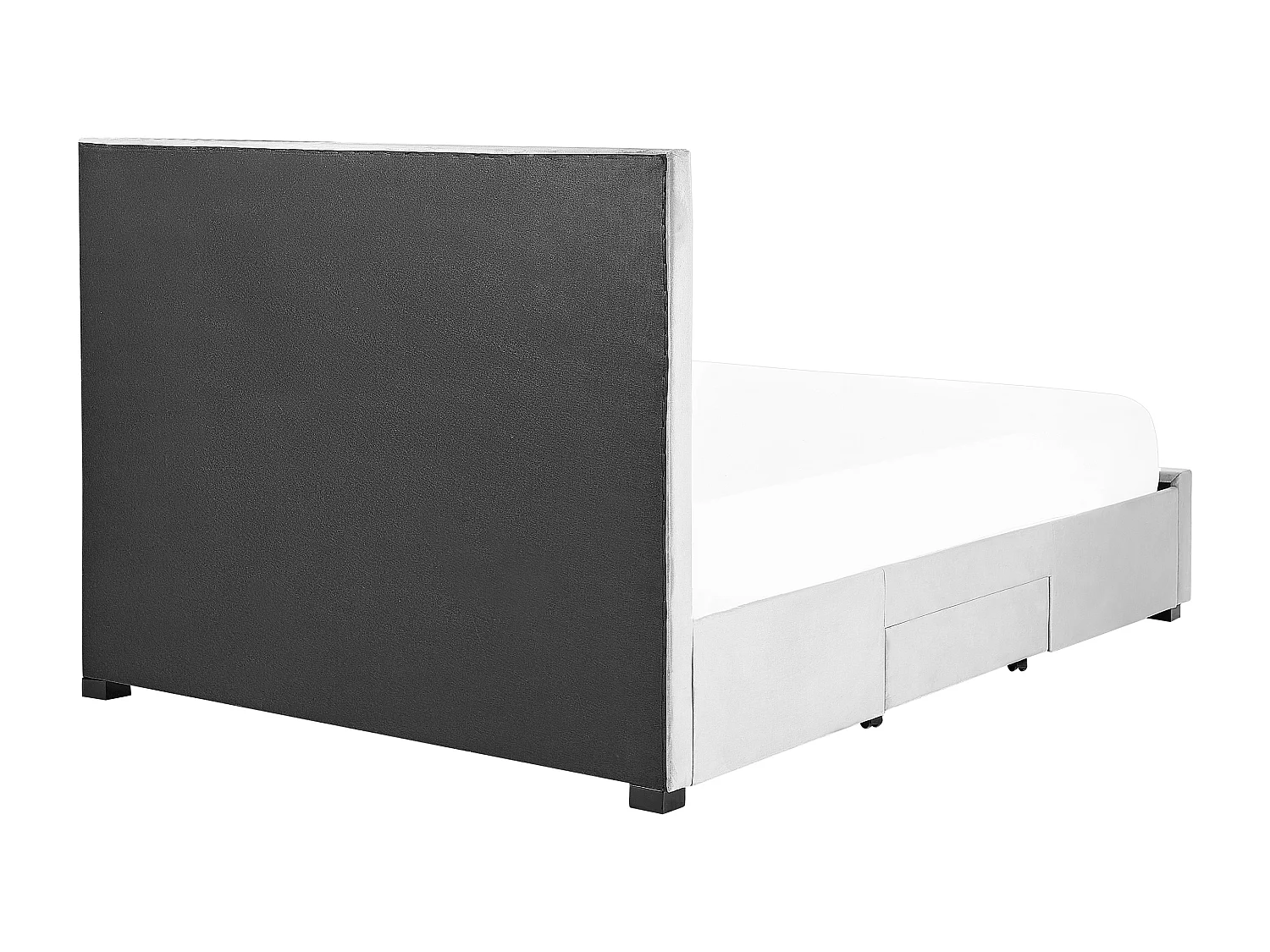 Letto con cassetti contenitori Velluto LIEVIN 160 x 200 cm Grigio chiaro