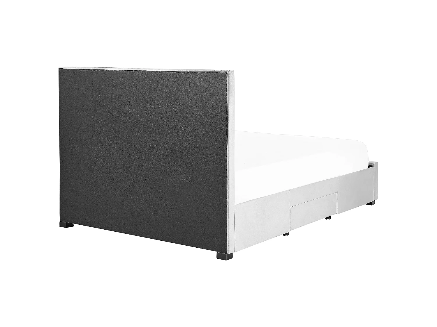 Lit avec tiroirs de rangement Velours LIEVIN 160 x 200 cm Gris clair