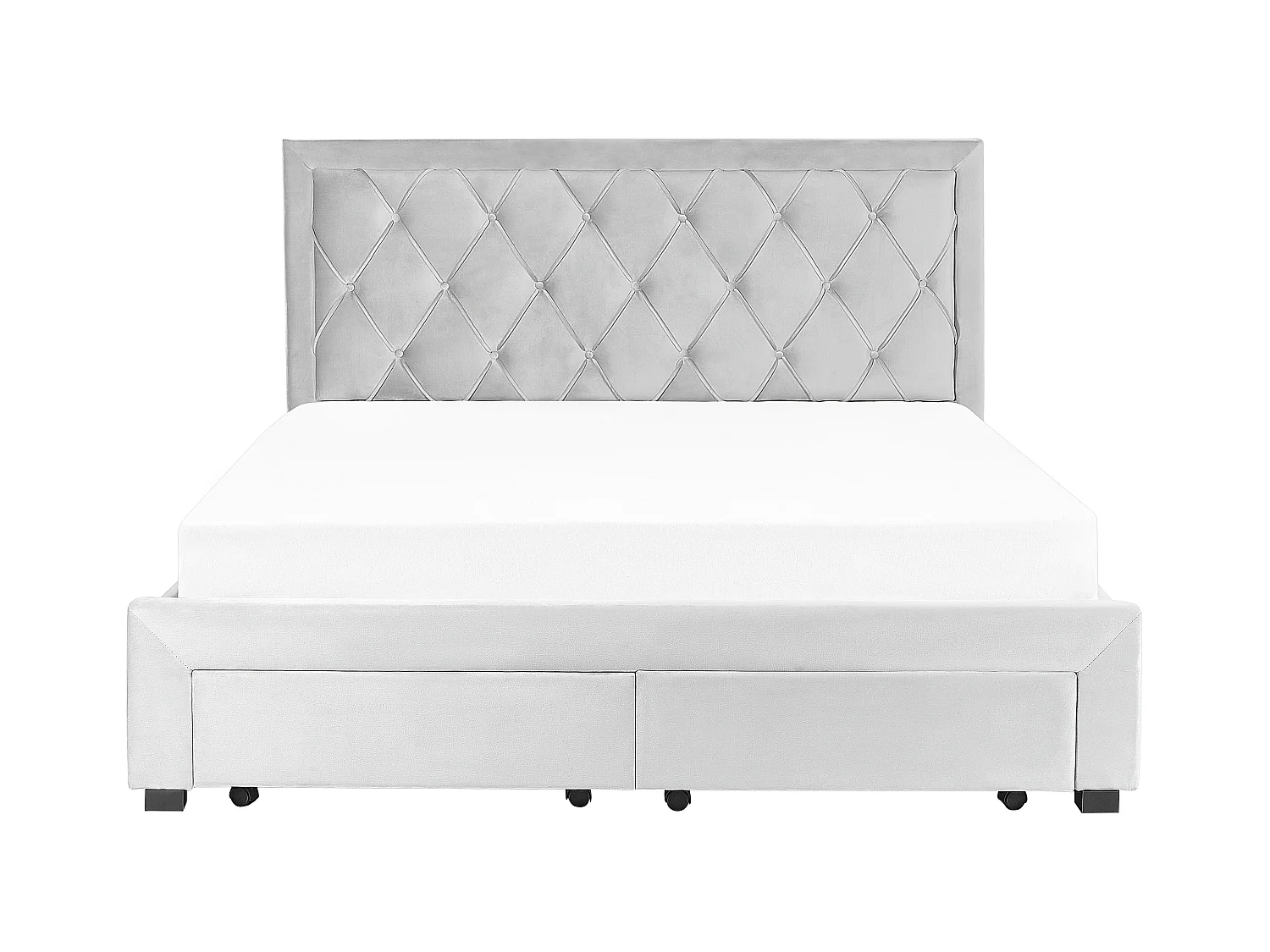 Bed met opbergladen Fluweel LIEVIN 180 x 200 cm Lichtgrijs