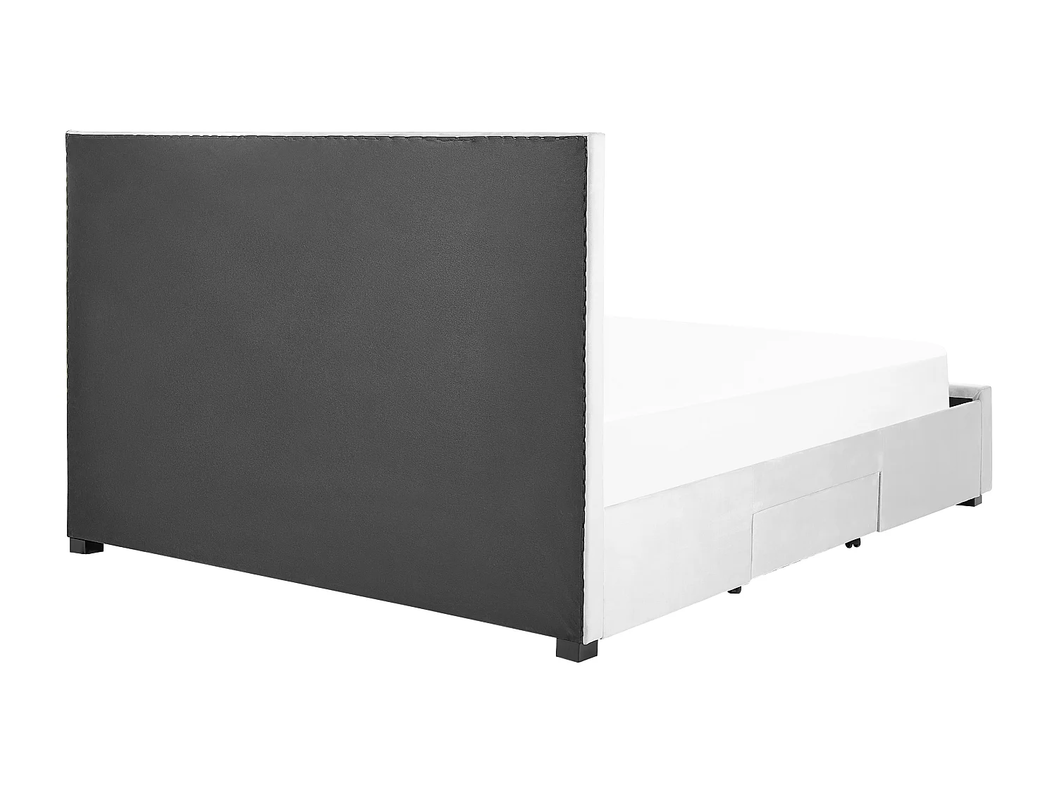 Lit avec tiroirs de rangement Velours LIEVIN 180 x 200 cm Gris clair