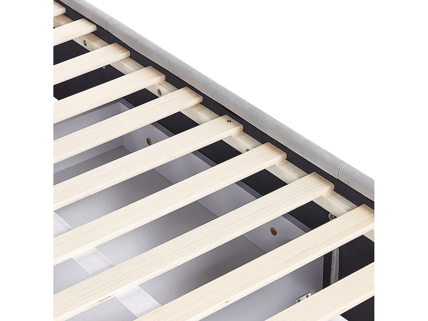 Lit avec tiroirs de rangement Velours LIEVIN 180 x 200 cm Gris clair