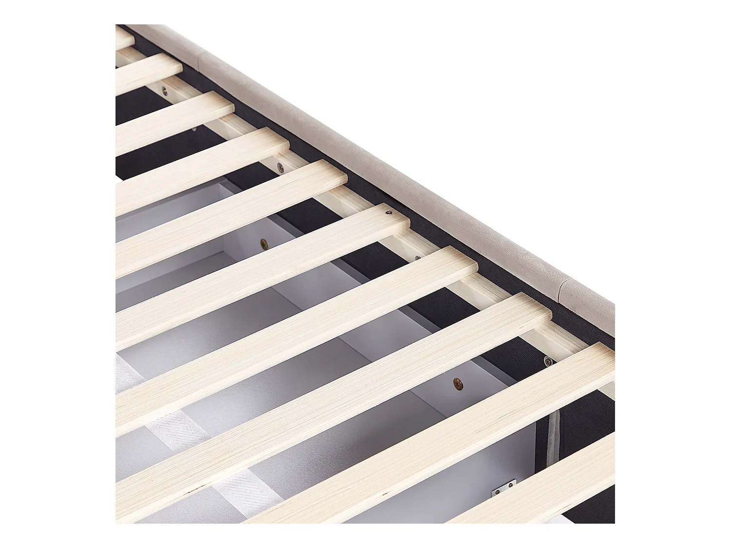 Cama com gavetas de arrumação Veludo LIEVIN 160 x 200 cm Creme