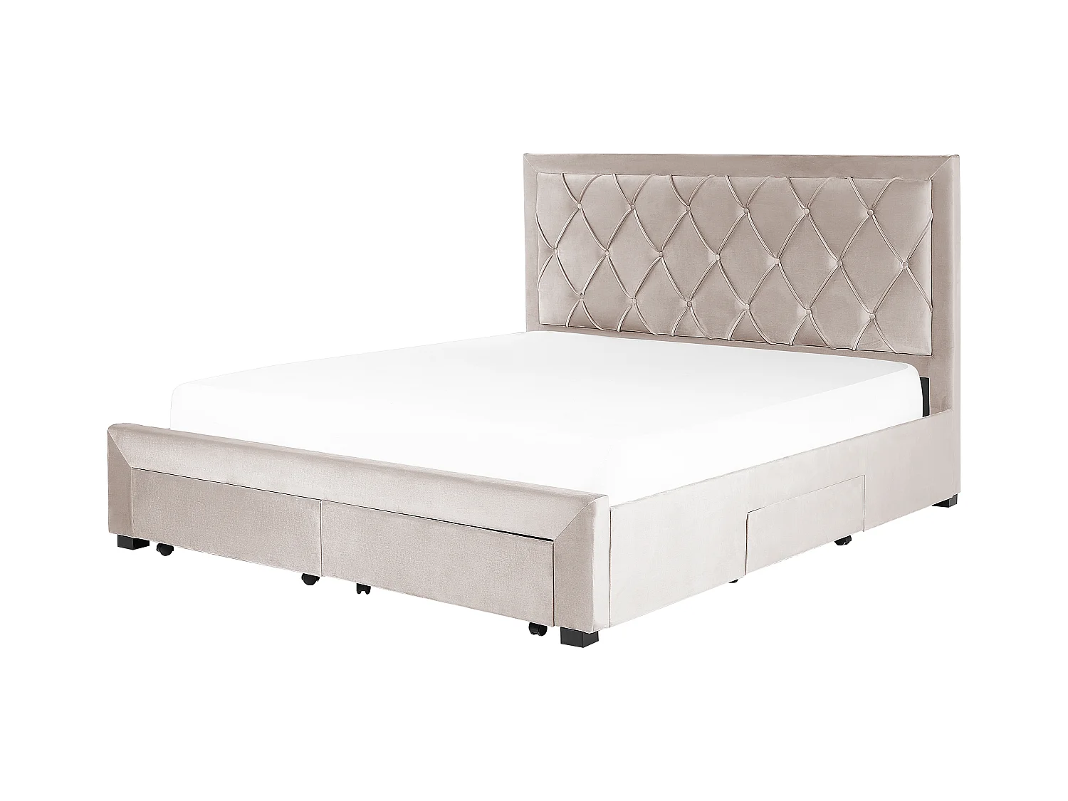 Bed met opbergladen Fluweel LIEVIN 180 x 200 cm Beige