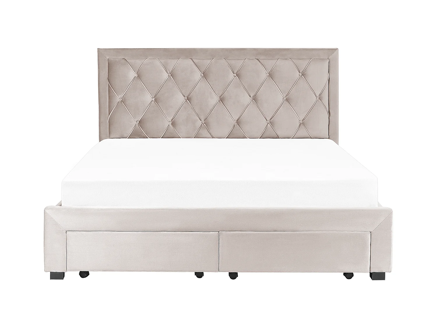 Bed met opbergladen Fluweel LIEVIN 180 x 200 cm Beige