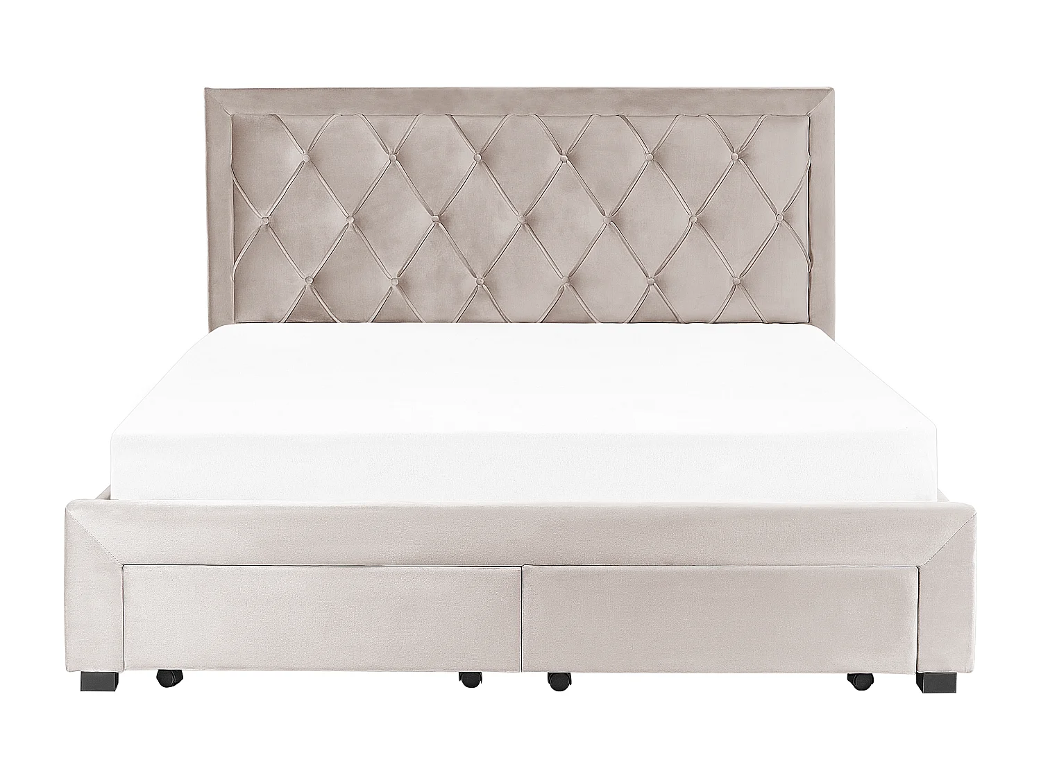 Bed met opbergladen Fluweel LIEVIN 180 x 200 cm Beige