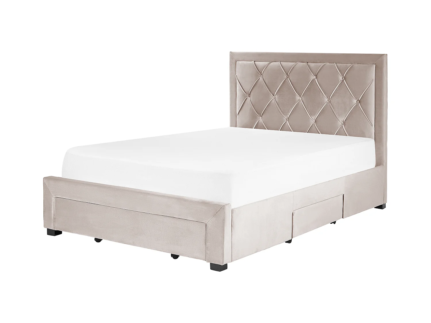 Bed met opbergladen Fluweel LIEVIN 140 x 200 cm Beige