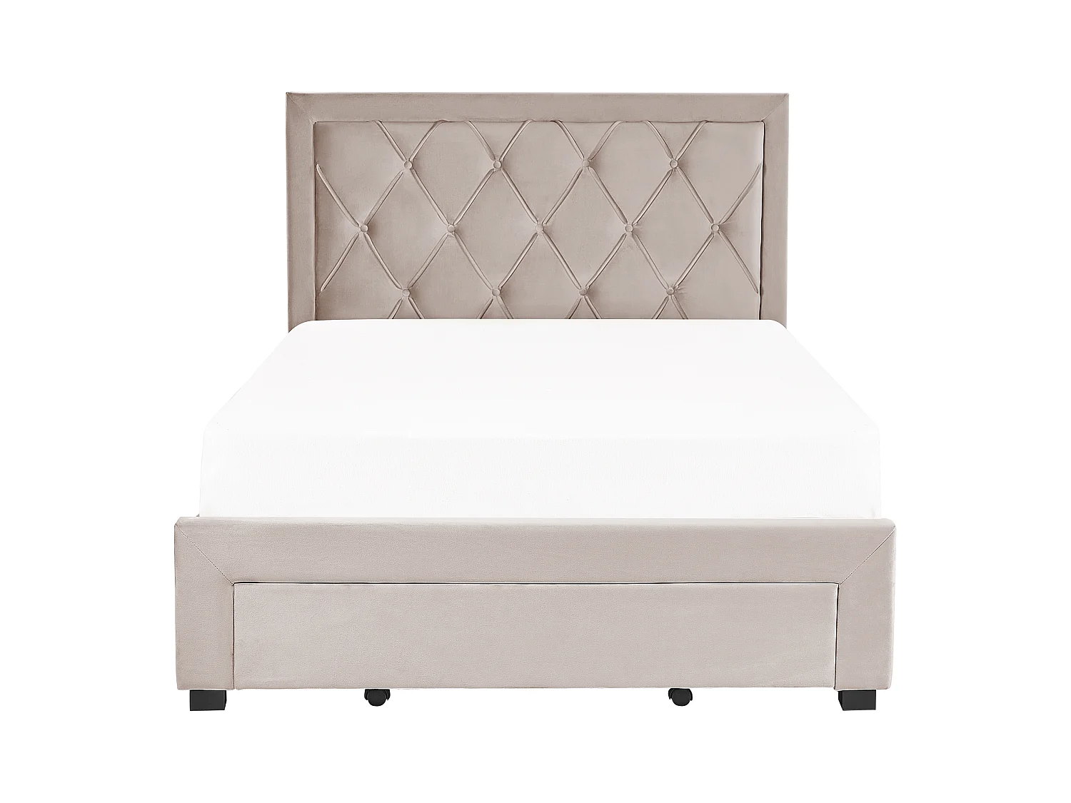 Bed met opbergladen Fluweel LIEVIN 140 x 200 cm Beige