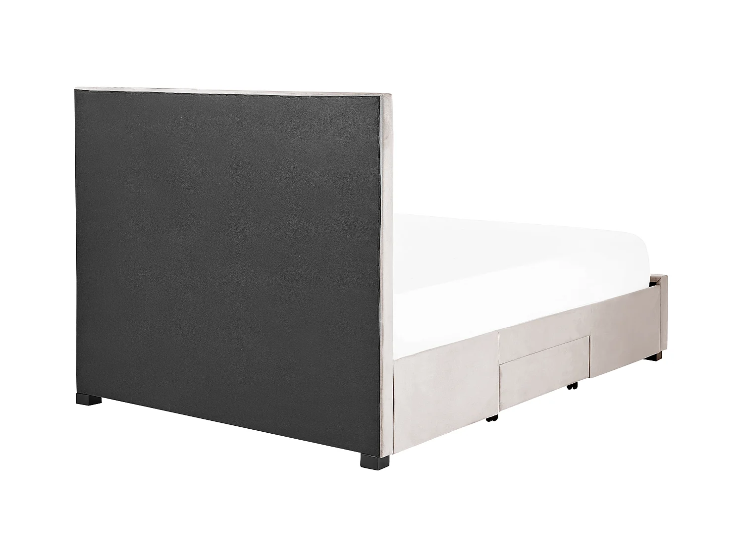Lit avec tiroirs de rangement Velours LIEVIN 140 x 200 cm Beige