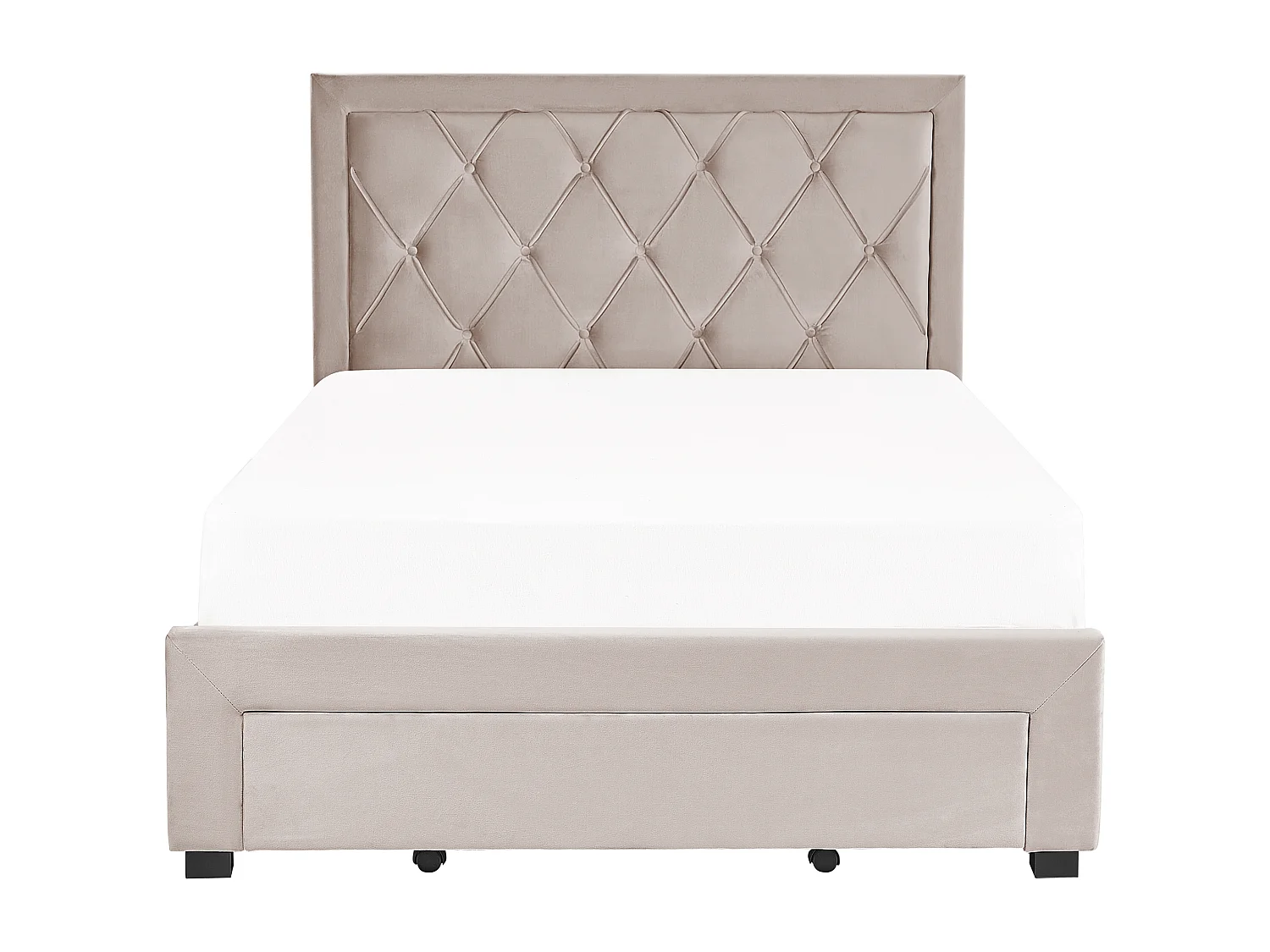 Bed met opbergladen Fluweel LIEVIN 140 x 200 cm Beige