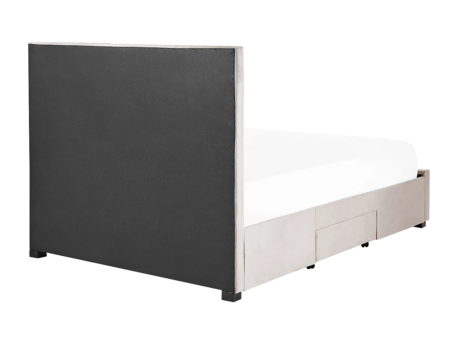 Bed met opbergladen Fluweel LIEVIN 140 x 200 cm Beige