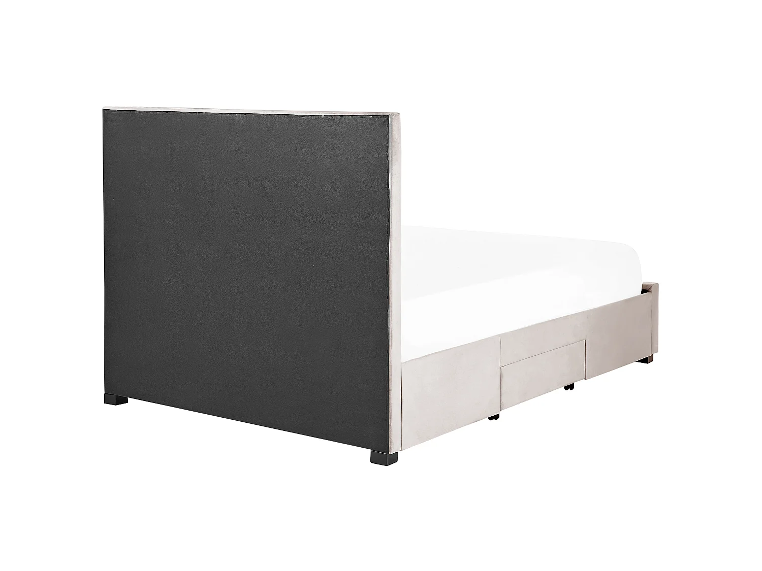 Lit avec tiroirs de rangement Velours LIEVIN 140 x 200 cm Beige