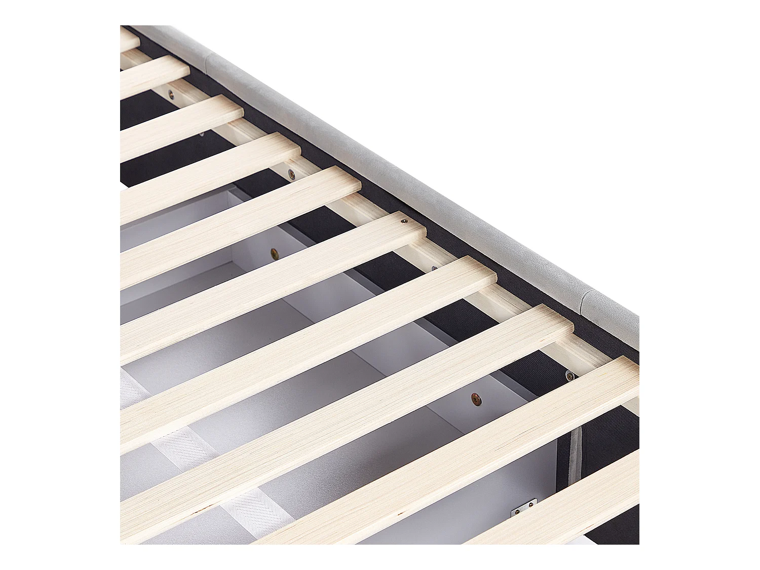 Lit avec tiroirs de rangement Velours LIEVIN 140 x 200 cm Gris clair