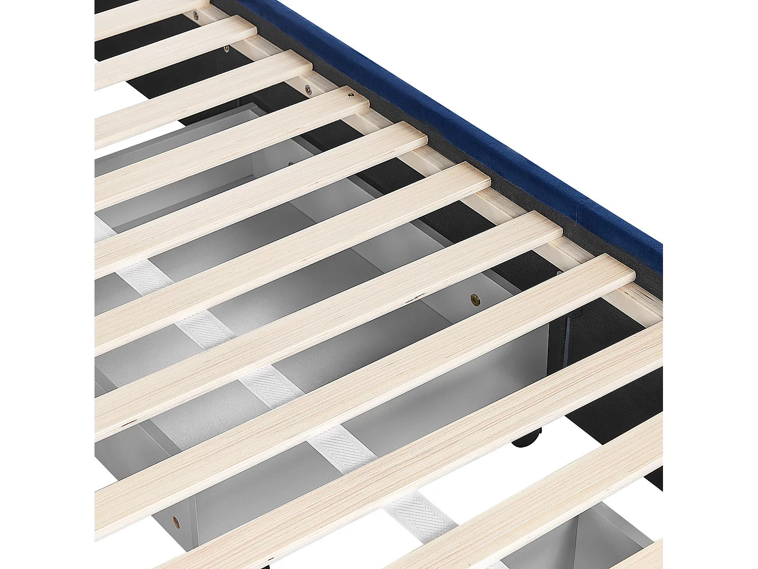 Lit avec tiroirs de rangement Velours LIEVIN 140 x 200 cm Bleu marine