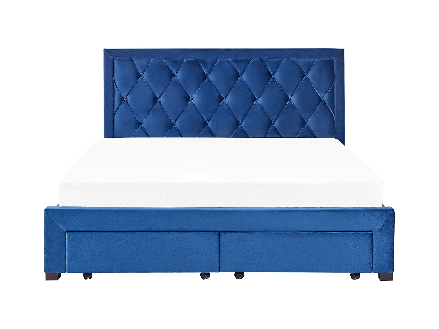 Bed met opbergladen Fluweel LIEVIN 180 x 200 cm Marineblauw