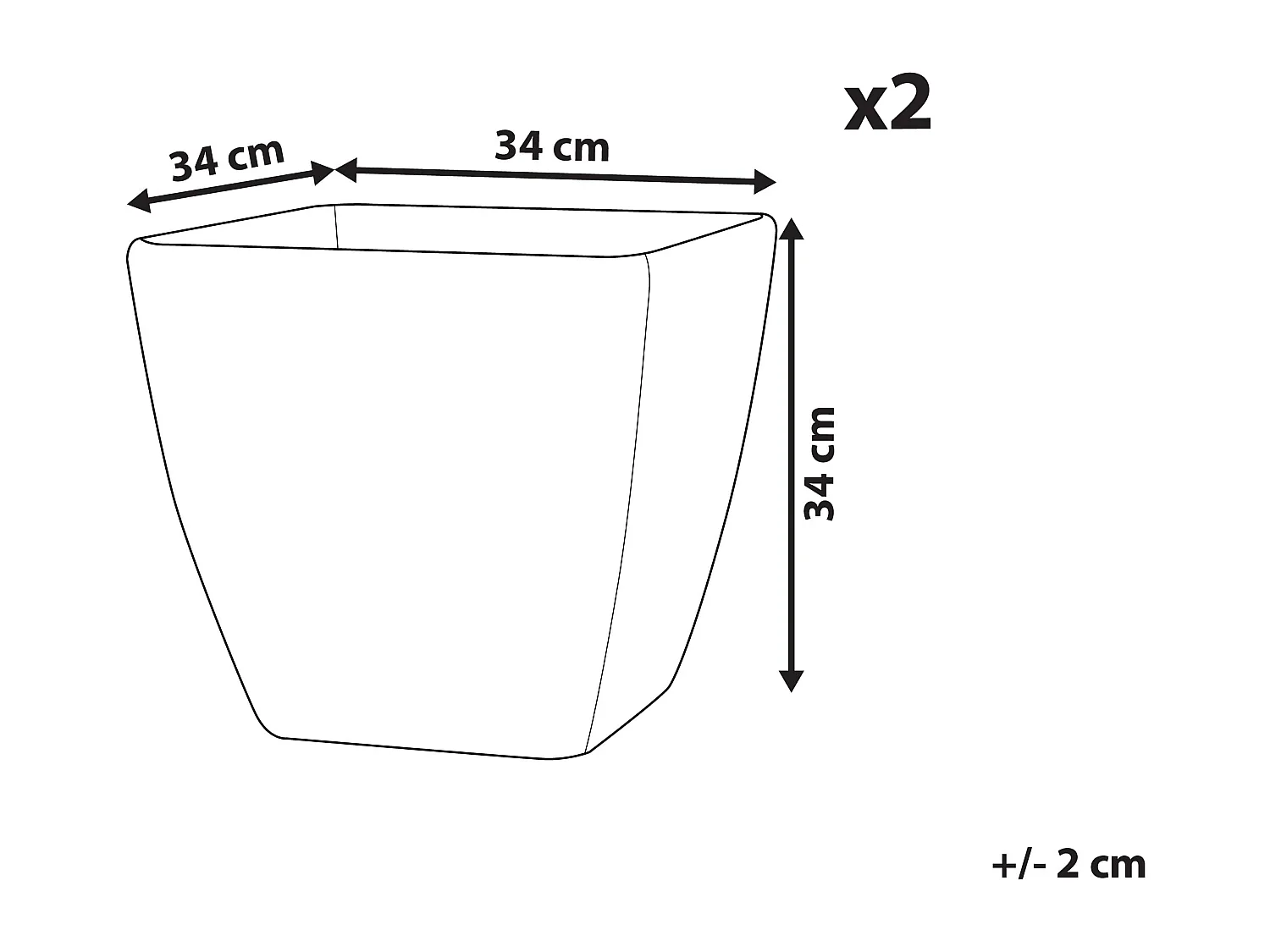 Lot de 2 pots de fleurs ZELI 34 cm Gris foncé