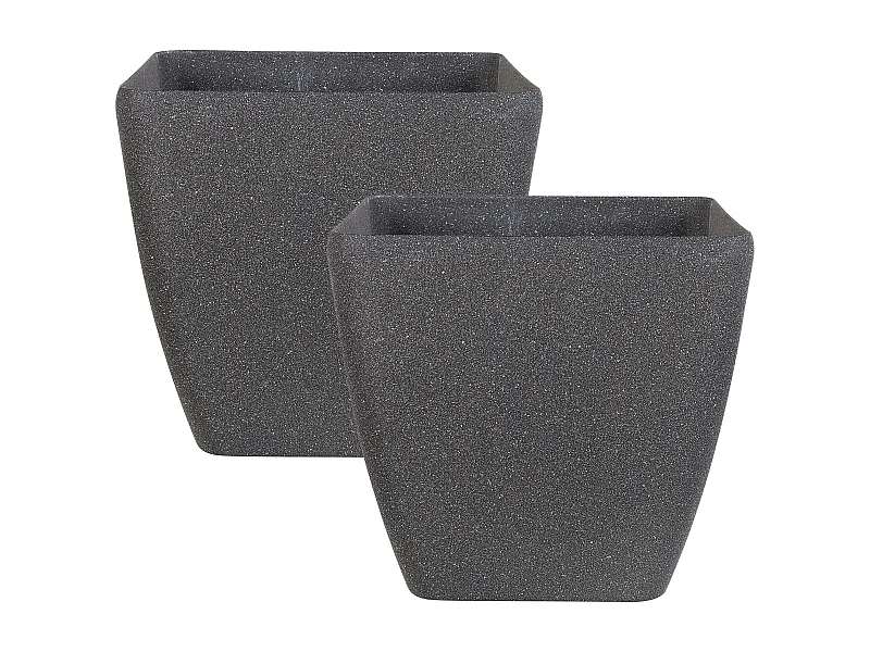 Lot de 2 pots de fleurs ZELI 42 cm Gris foncé