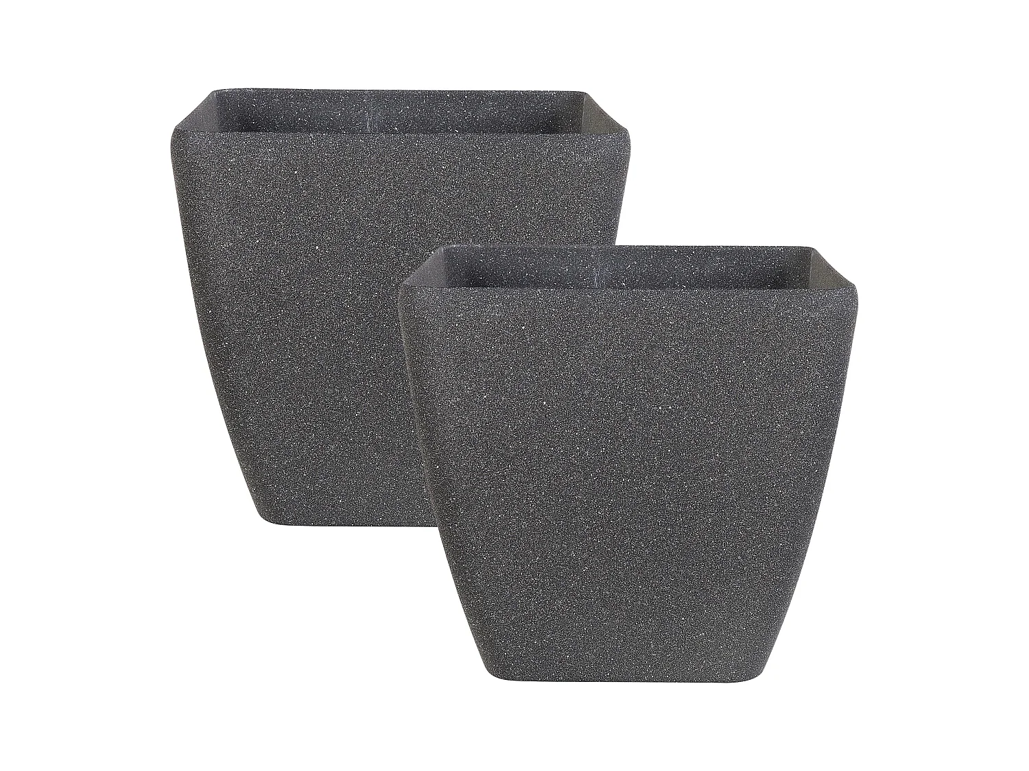 Lot de 2 pots de fleurs ZELI 42 cm Gris foncé
