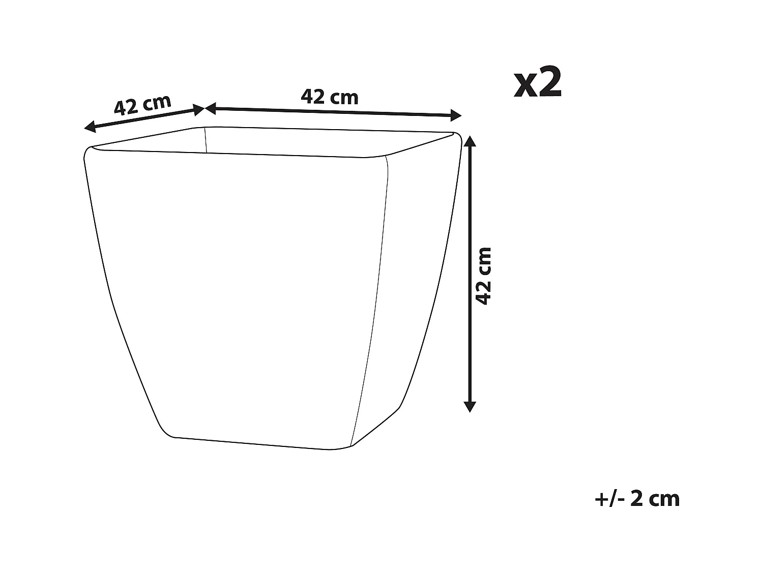 Lot de 2 pots de fleurs ZELI 42 cm Gris foncé