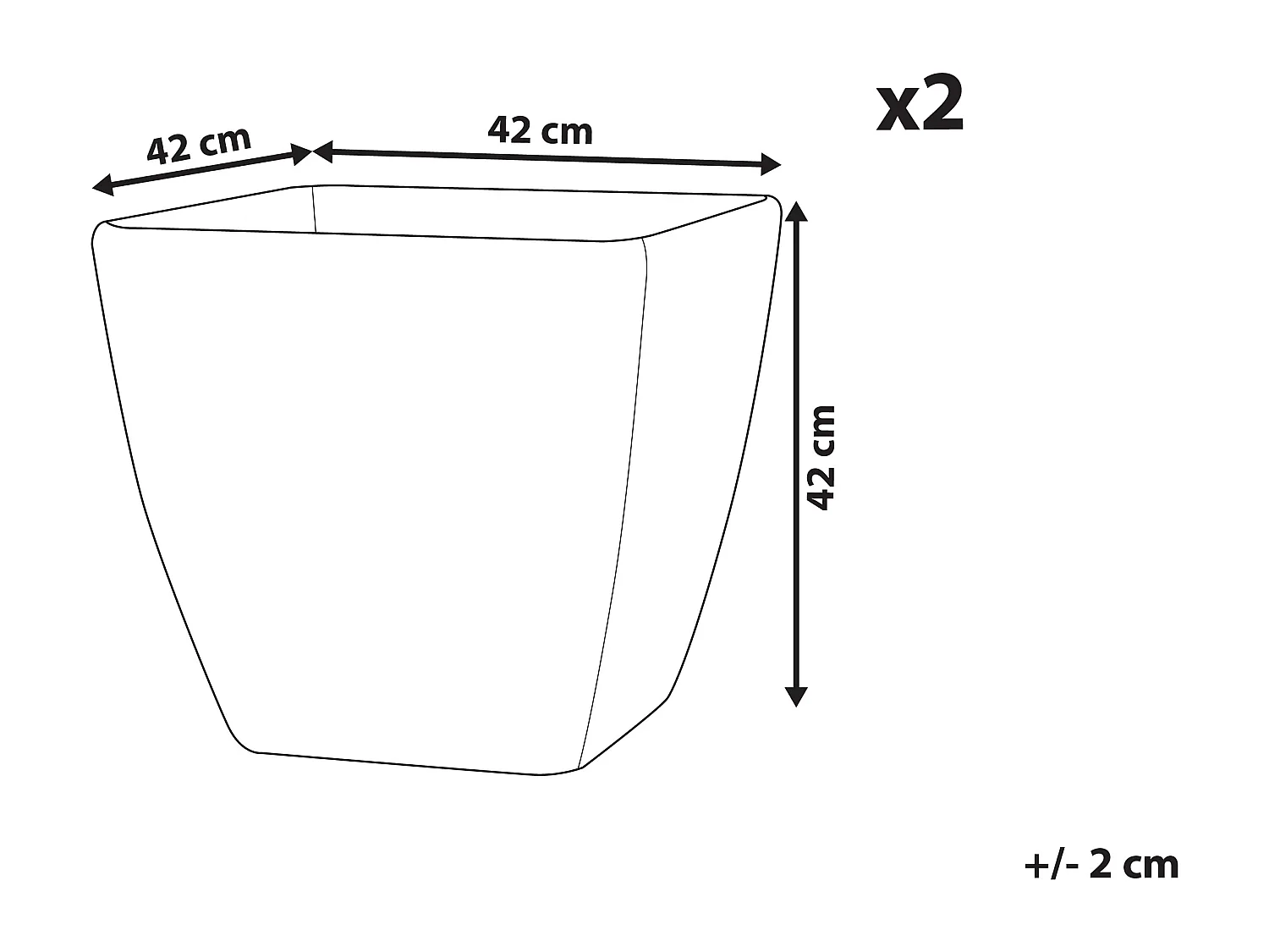 Lot de 2 pots de fleurs ZELI 42 cm Gris foncé