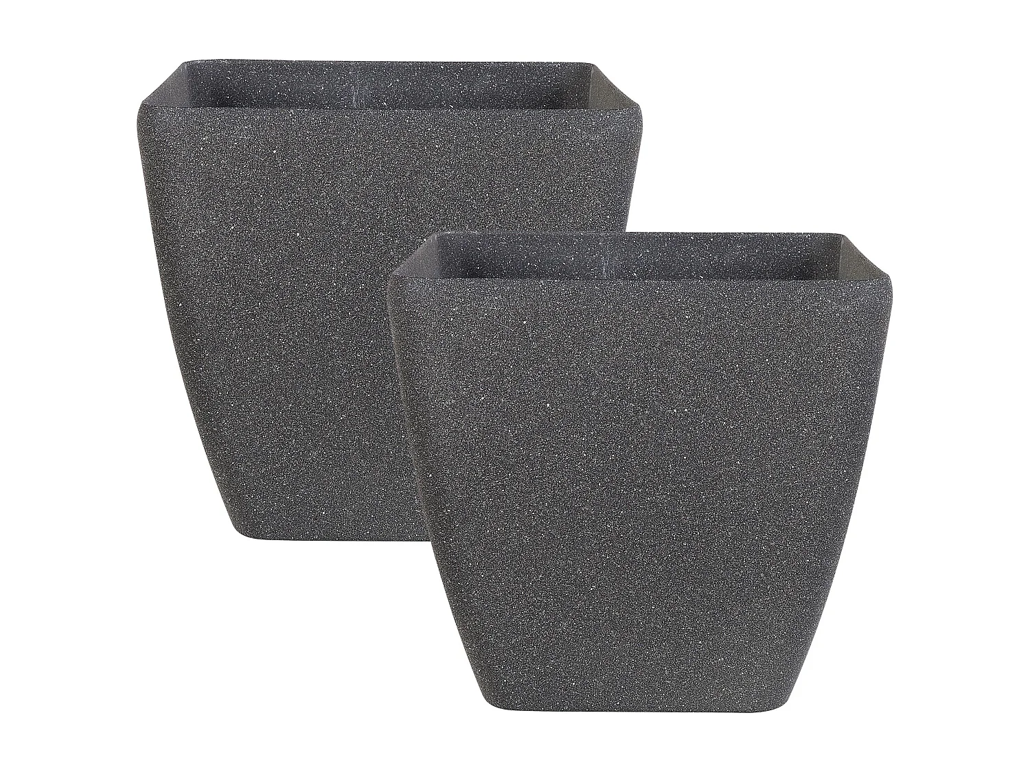 Lot de 2 pots de fleurs ZELI 42 cm Gris foncé