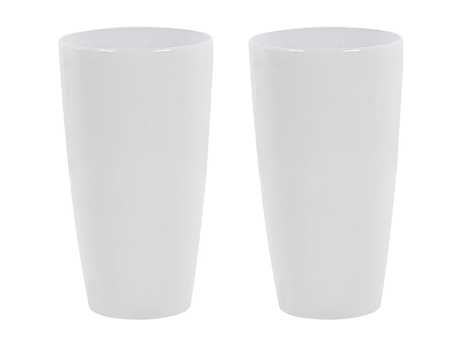 Set van 2 bloempotten TSERIA Steen 32 cm Wit