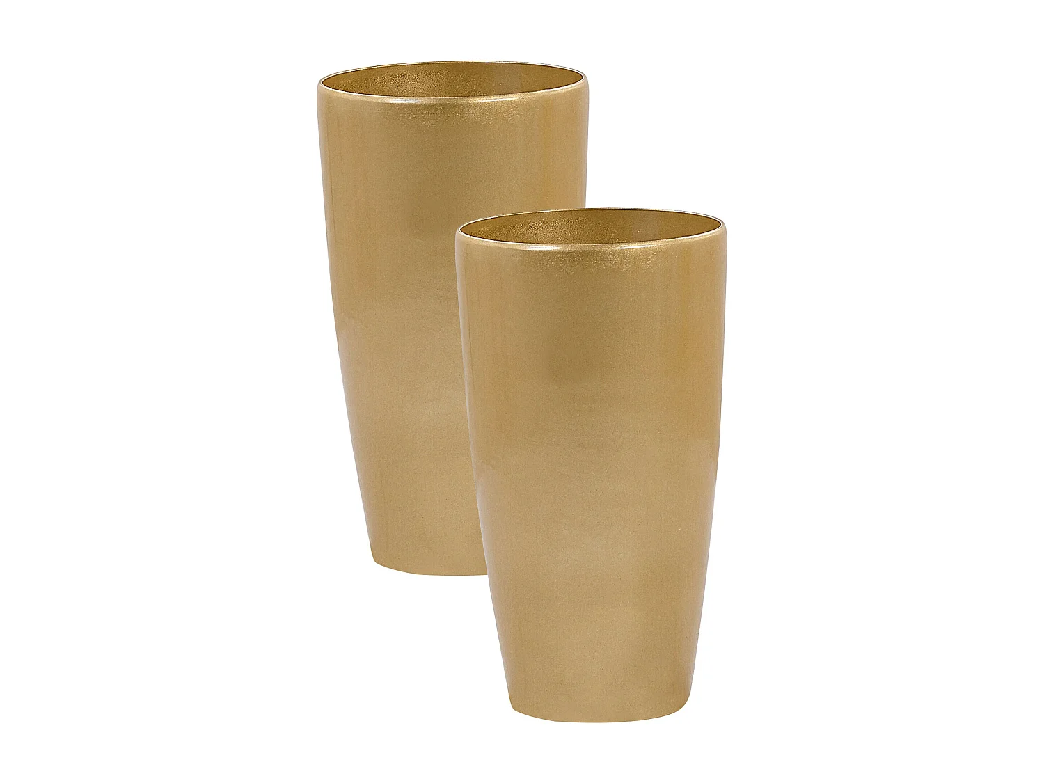 Set van 2 bloempotten TSERIA Steen 32 cm Goud
