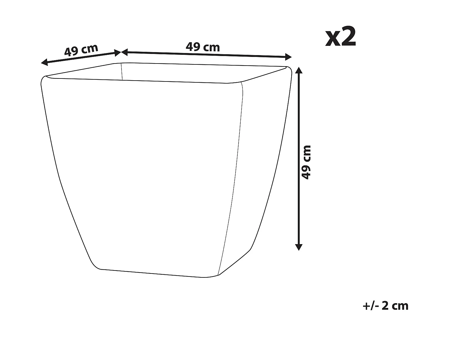 Set di 2 vasi per piante ZELI Pietra 49 cm Grigio scuro