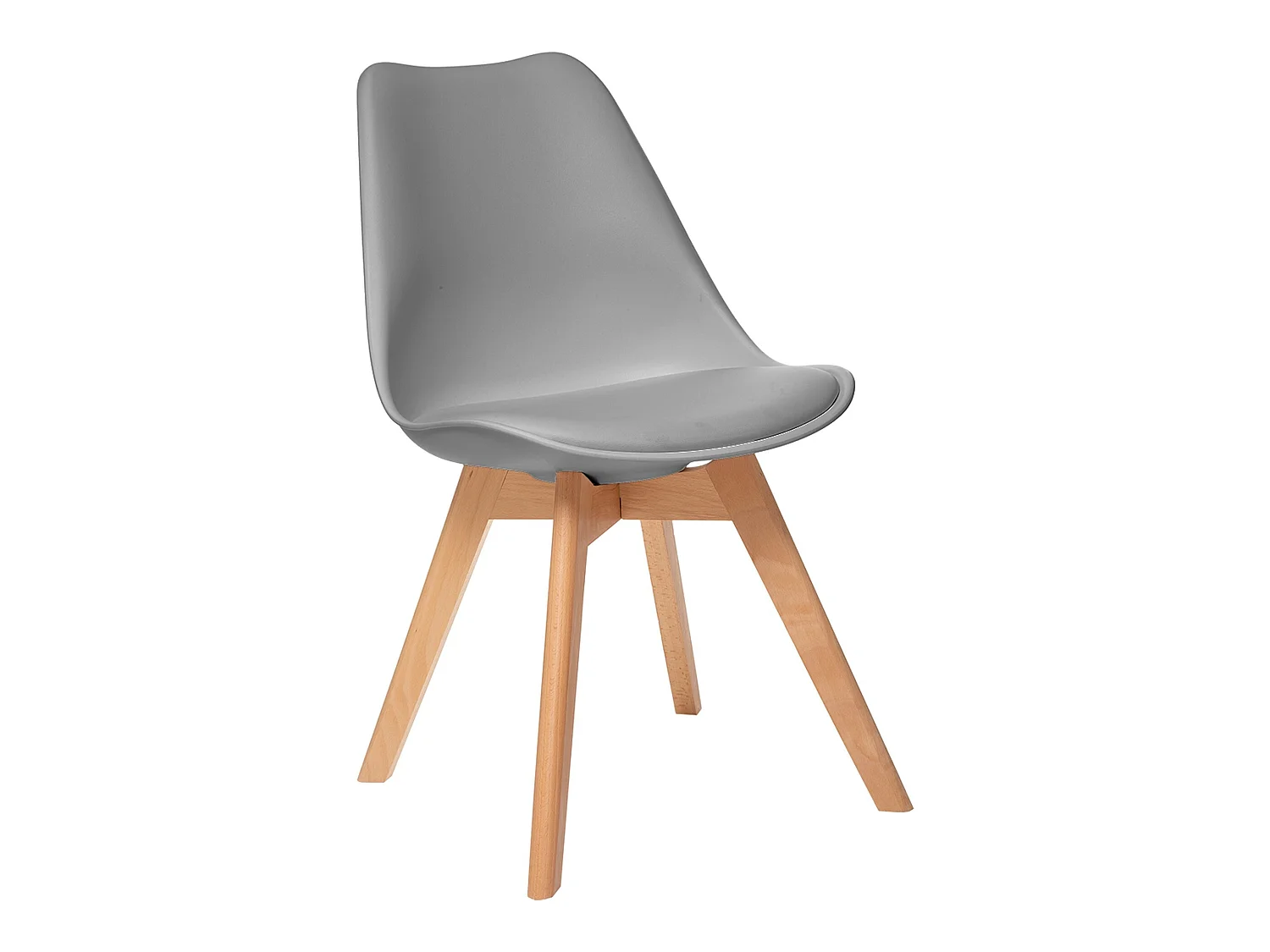 4x chaise grise, jambes de hêtre 52,5x48x82 cm