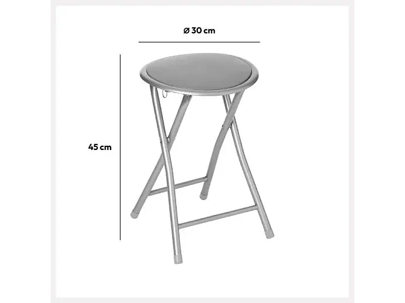 Tabouret Pliant "Trend" 45cm Gris