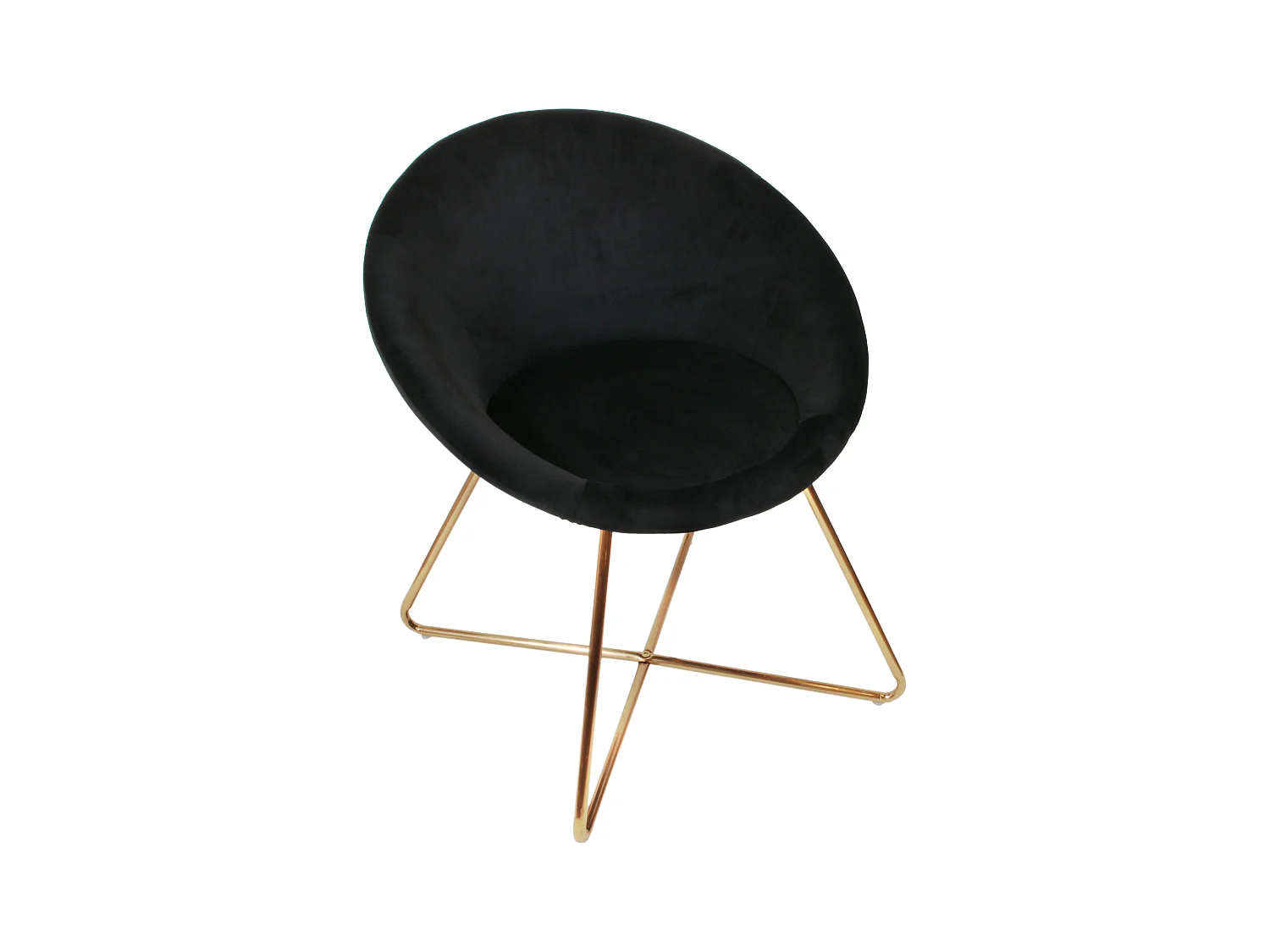 Fauteuil Velours Design "Karl" 74cm Noir