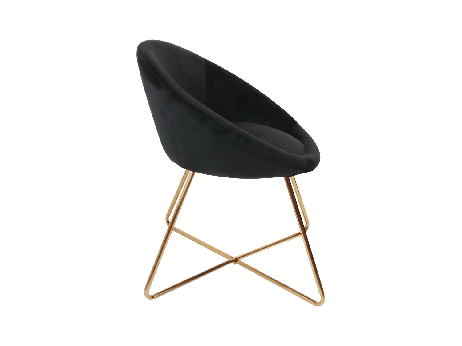 Fauteuil Velours Design "Karl" 74cm Noir