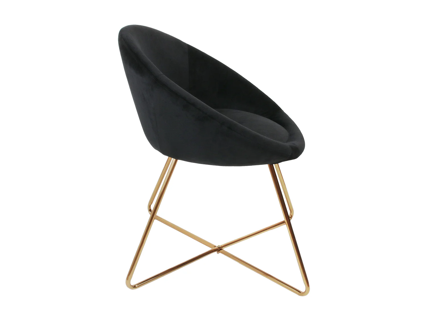 Fauteuil Velours Design "Karl" 74cm Noir