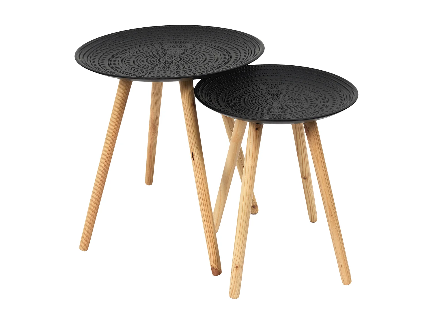 Lot de 2 Tables Gigognes "Relief" 49cm Noir