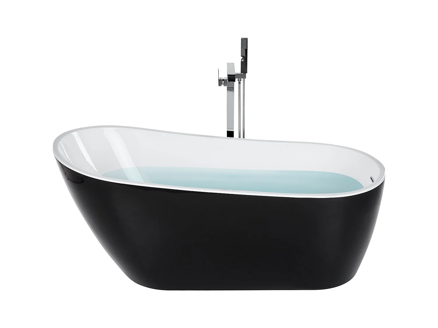 Wanna wolnostojąca SOLARTE 170 x 78 cm Czarny/ biały