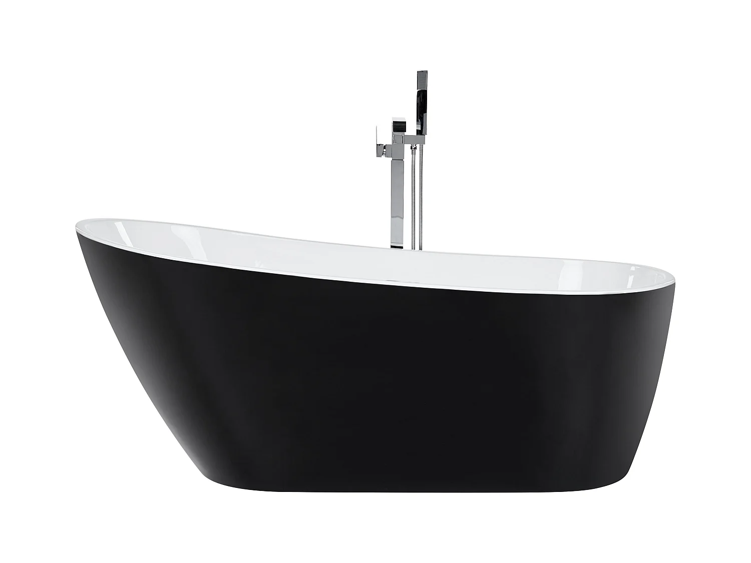 Wanna wolnostojąca SOLARTE 170 x 78 cm Czarny/ biały