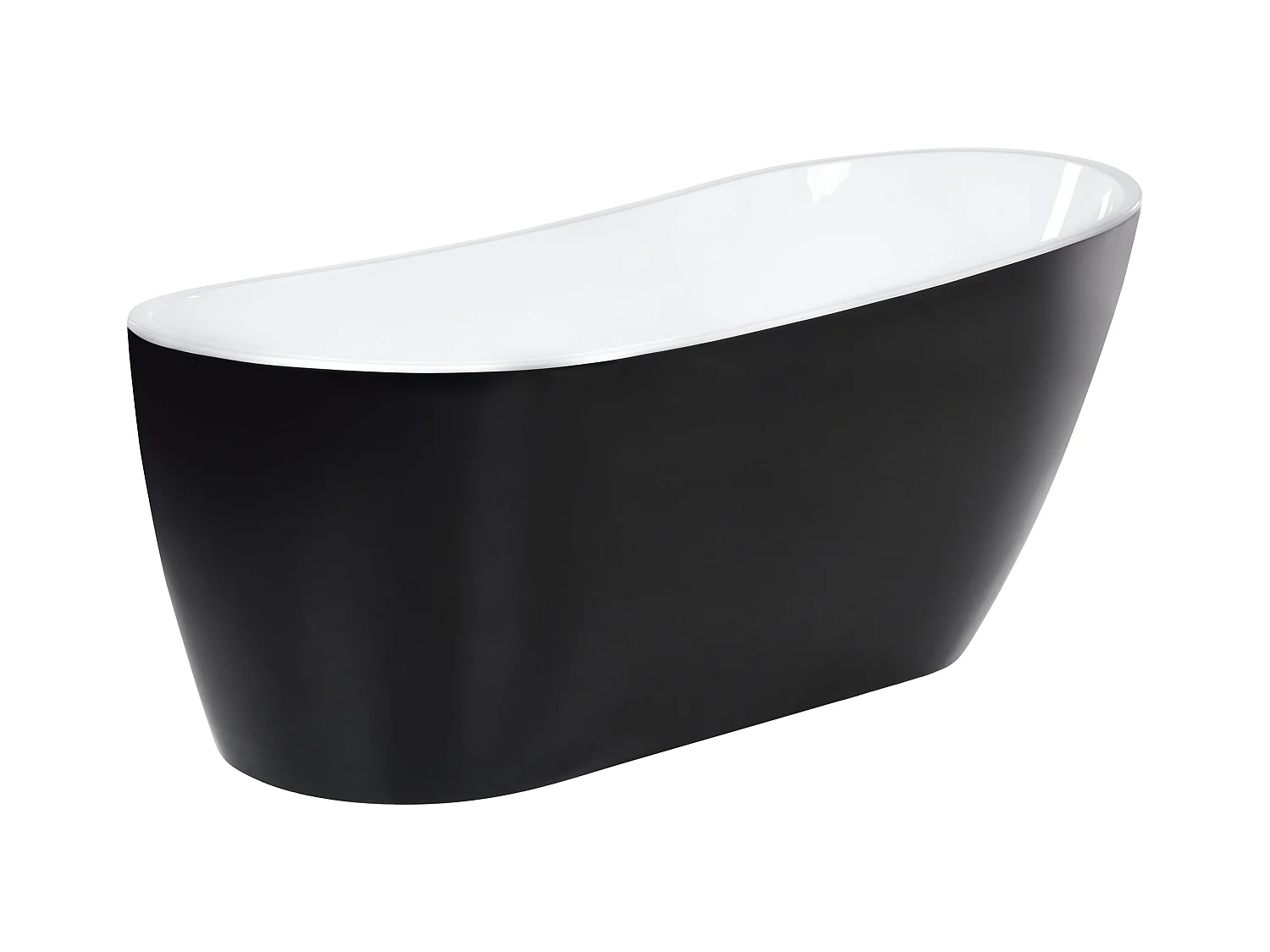 Wanna wolnostojąca SOLARTE 170 x 78 cm Czarny/ biały