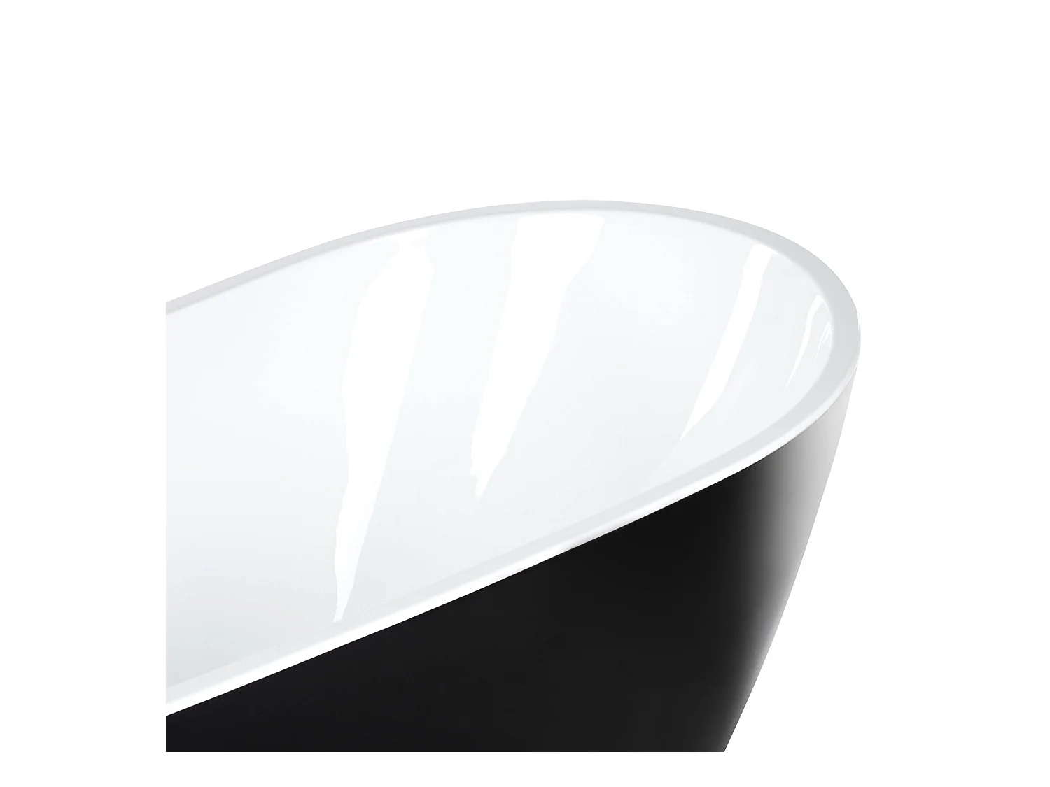 Wanna wolnostojąca SOLARTE 170 x 78 cm Czarny/ biały